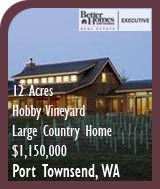 Washington Vineyard For Sale - Large Custom Country Home - Port Townsend, WA
